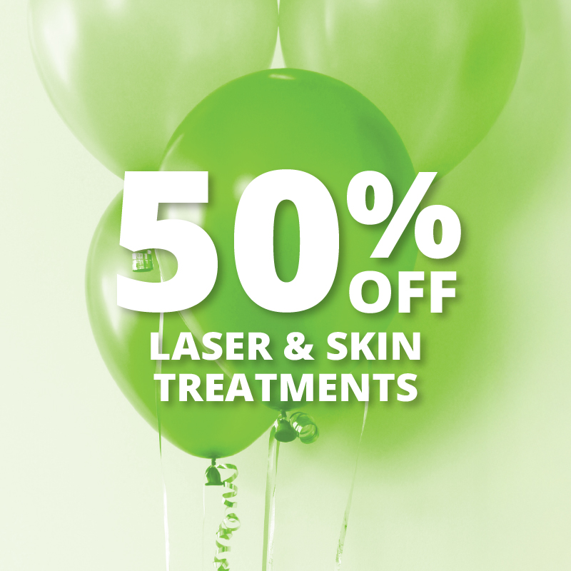 Celebrating 22 years of results! As a gift we’ve got 50% off Laser Hair Removal and Skin Treatments.